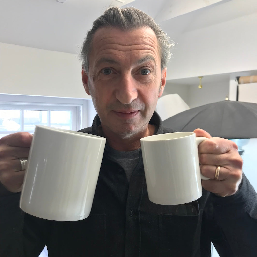 Very large white mugs