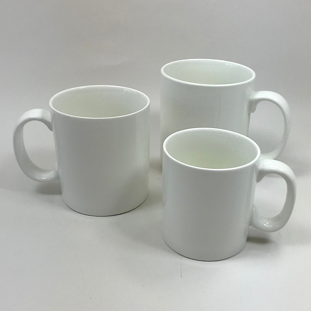 Very large white mugs