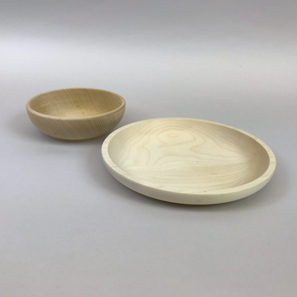 Wooden dish and bowl beechwood