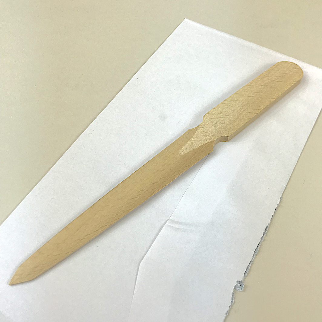 Wooden letter opener envelope