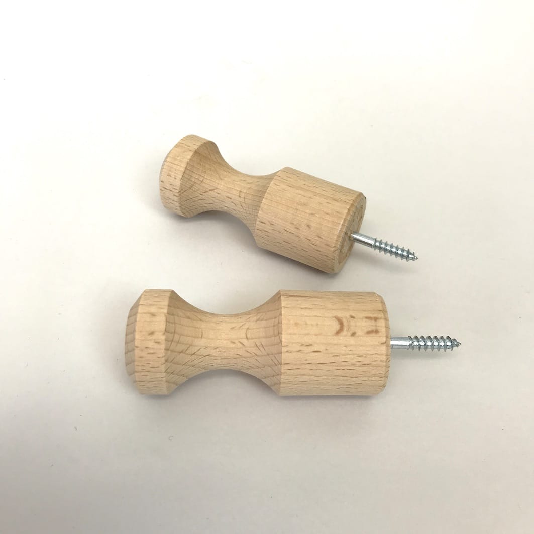 Wooden screw in pegs hooks thread