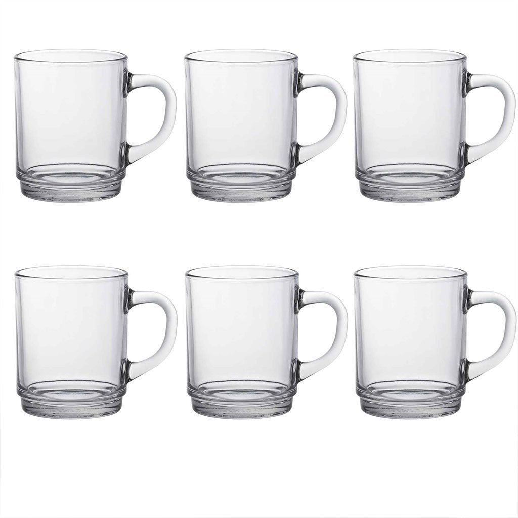 duralex versailles clear mugs x 6